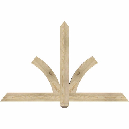 Ekena Millwork Redmond Rough Sawn Timber Gable Bracket, Douglas Fir, 60"W x 38"H x 4"D x 4"F, 15/12 Pitch GBW060X38X0404RED00RDF